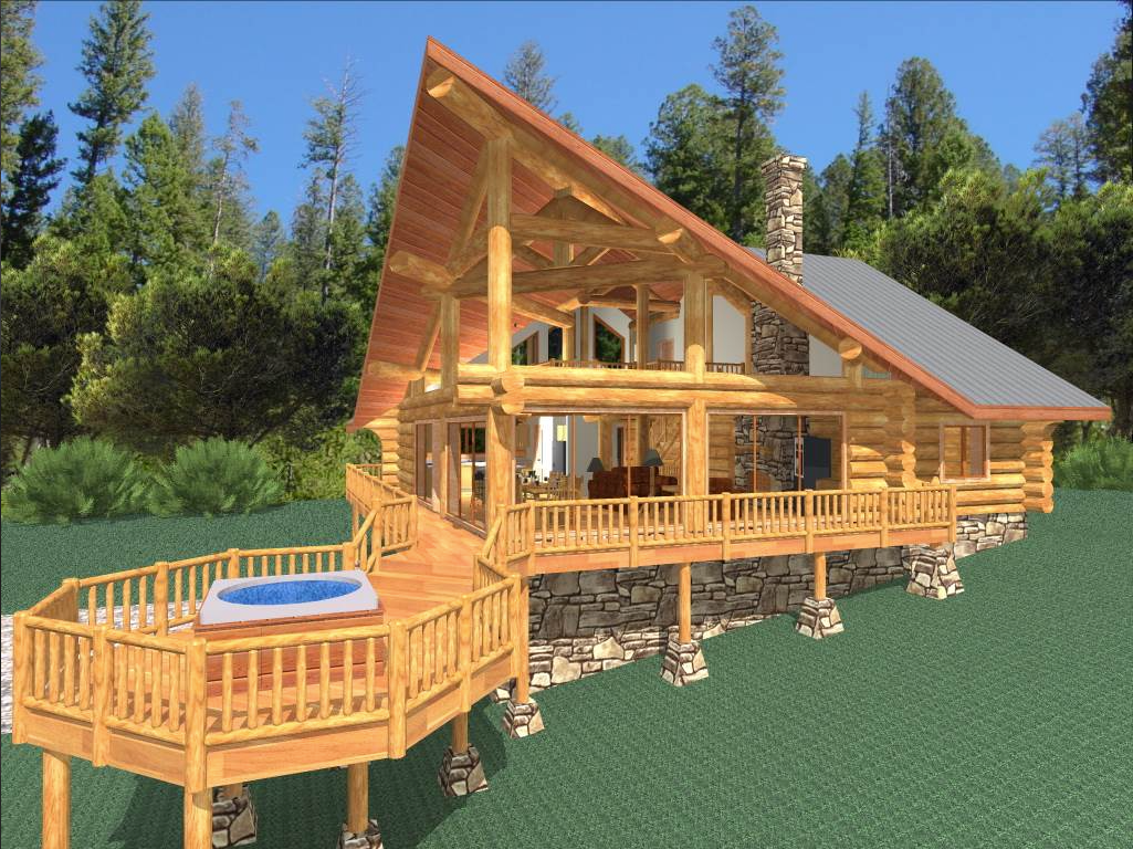 MALONE 2274 SQ FT LOG HOME KIT