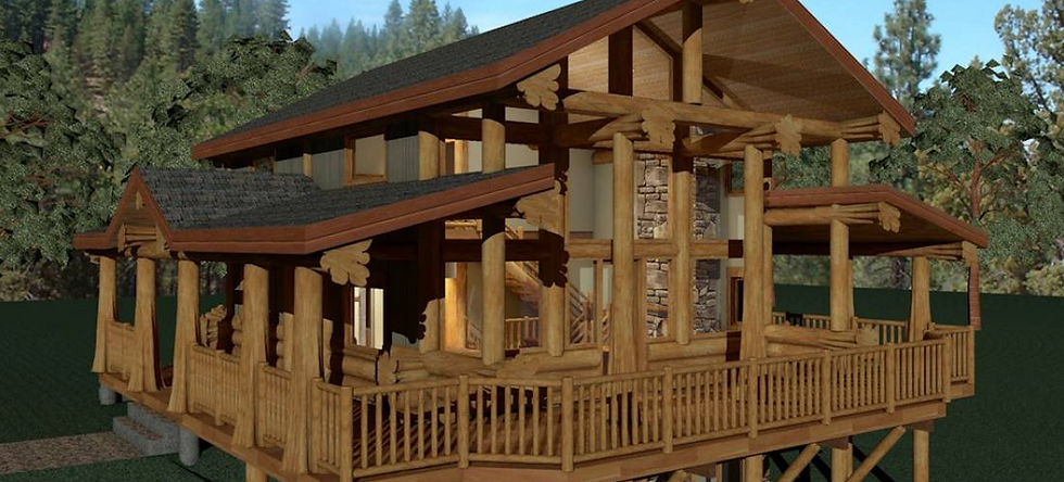 Miniature : MOUNTAIN RIDGE 1064 SQ FT LOG HOME KIT