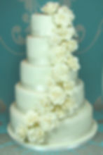 White Cake with White Roses