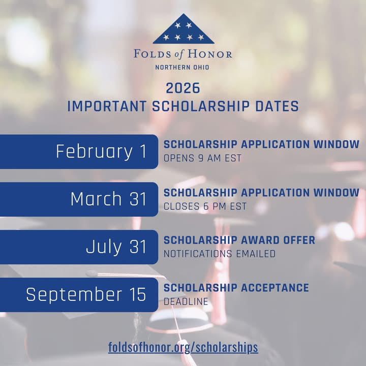 Folds of Honor 2026 Important Scholarship Dates