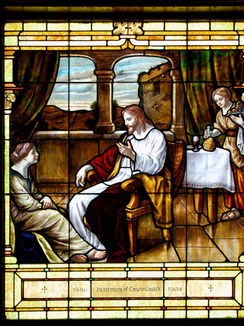 Stained glass window.
