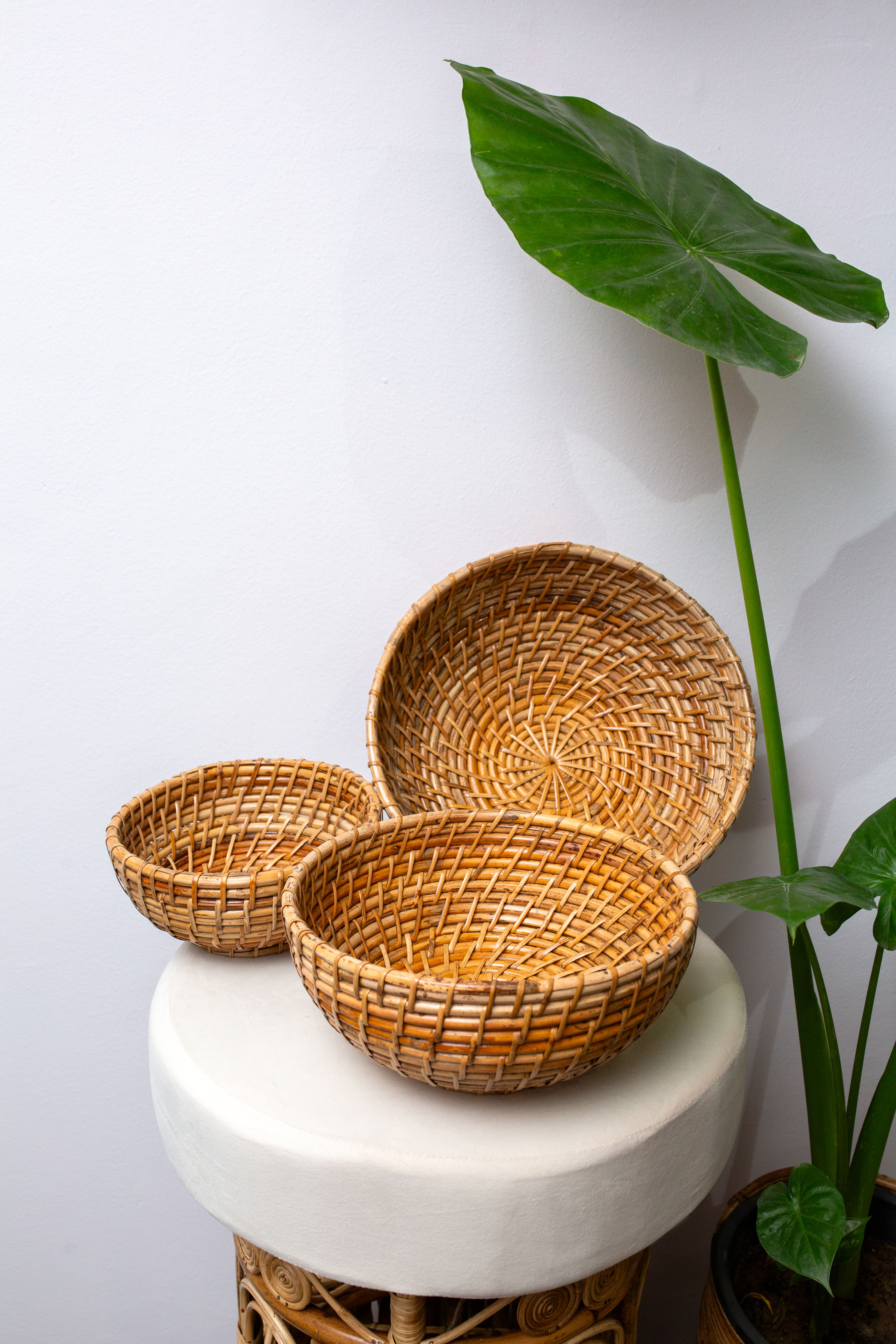 Cane Round Bowl (set of 3)