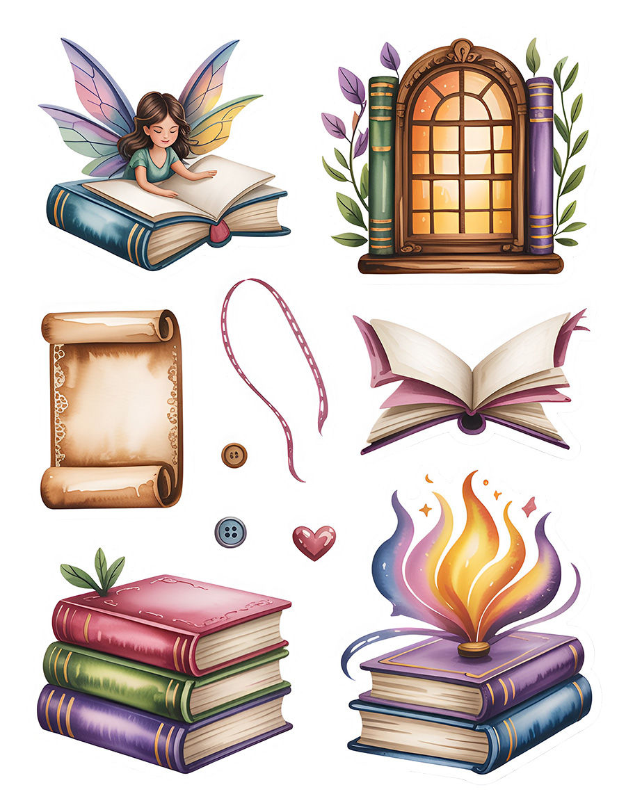 Thumbnail: Book Lover Sticker Sheet (Vol 2) (Set of 8 Sheet)