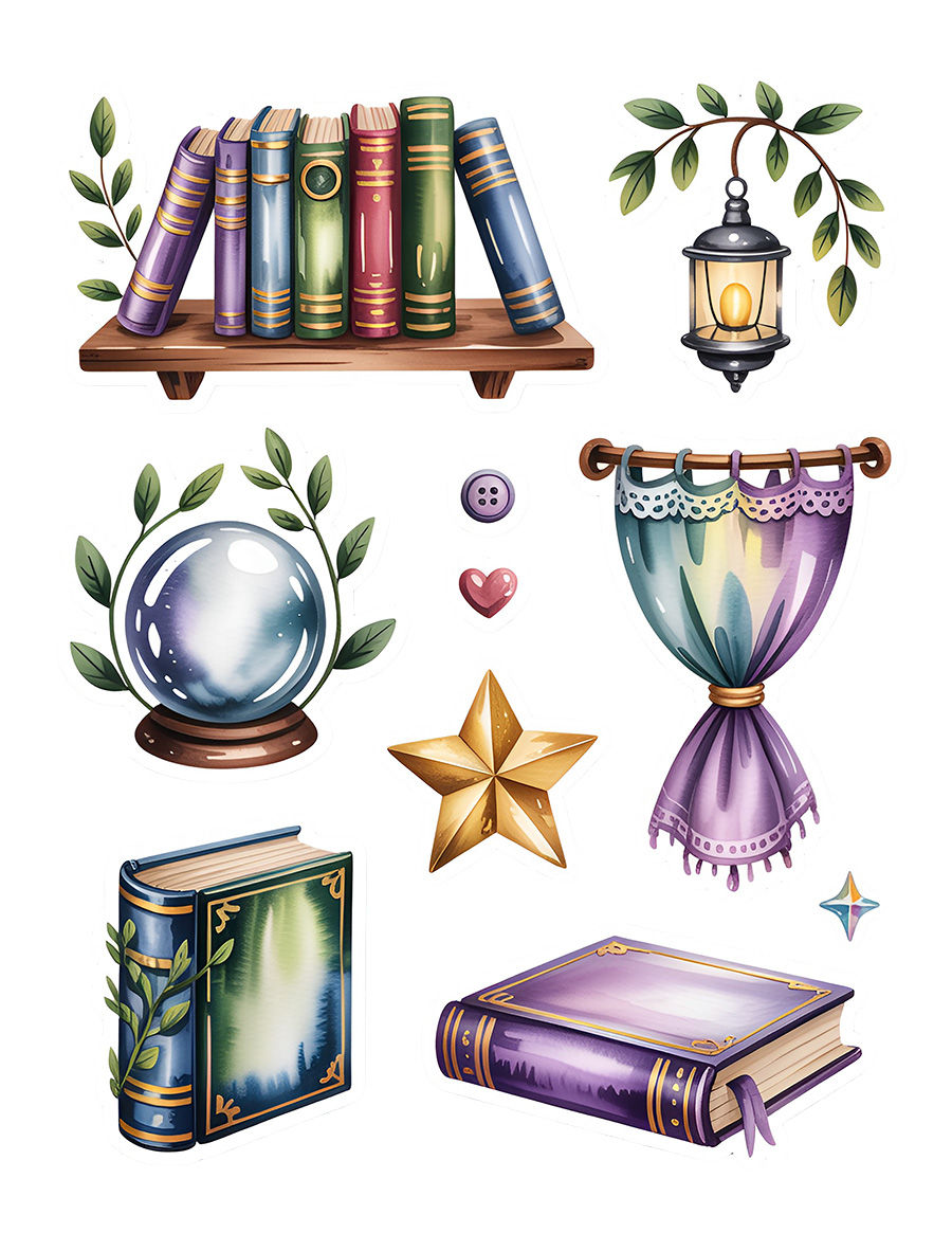 Thumbnail: Book Lover Sticker Sheet (Vol 6) (Set of 8 Sheet)