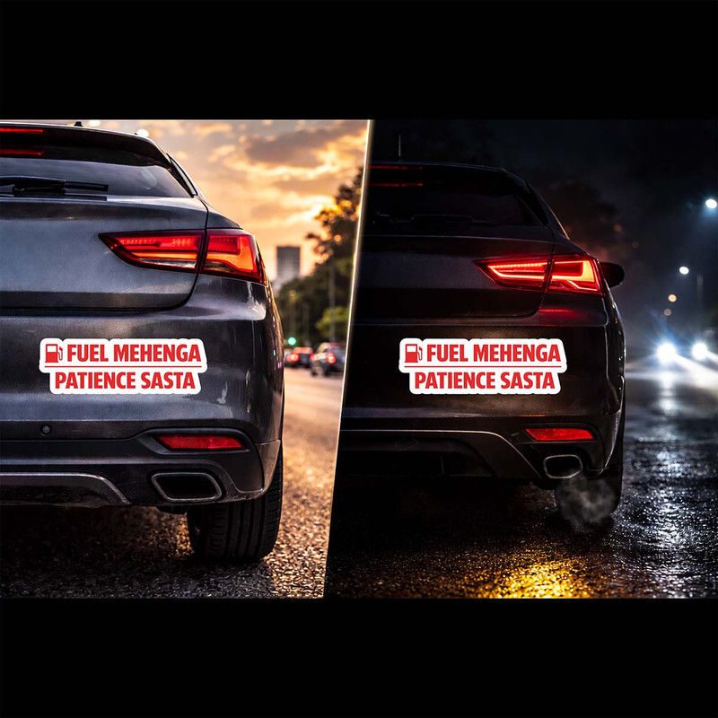 Thumbnail: Reflective Bumper Sticker (Fuel Mehenga)