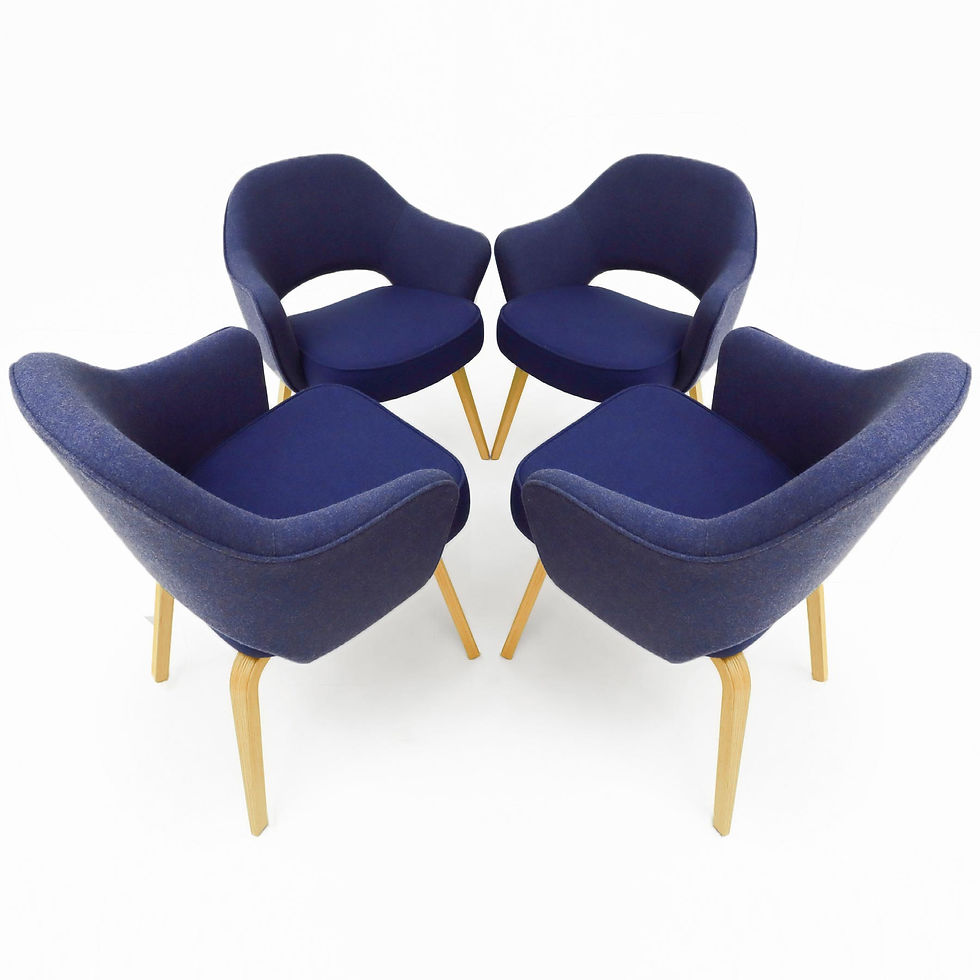 Thumbnail: Eero Saarinen Knoll Inc. Executive Armchairs With An Oak Frame Base