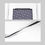 Thumbnail: Knoll branding on fabric and metal on MR50 BRNO tubular chrome and black fabric dining chairs