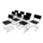 Set of 8 Mart Stam Bauhaus designed black and chrome S 43 Cantilever chairs by Thonet