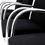 Thumbnail: Close up of arms on  Knoll, MR50 BRNO tubular chrome and black fabric dining chairs