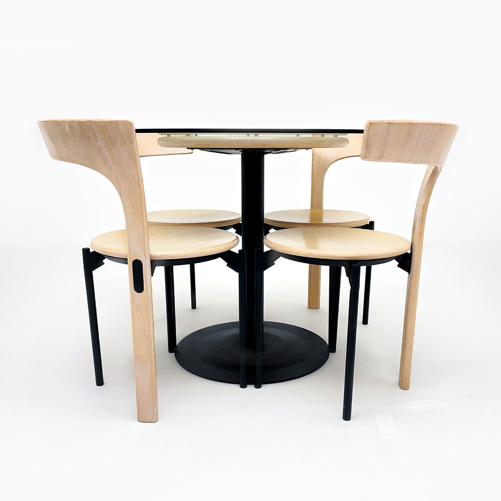 Thumbnail: Vintage compact dining set with stackable chairs