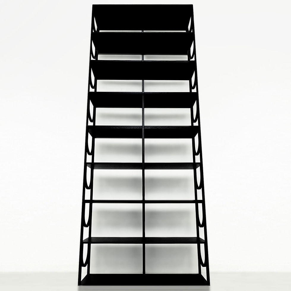 Thumbnail: Stack of 4 Fogia black oak shelving units