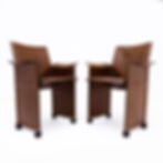 Vintage brown leather Korium armchairs by Tito Agnoli for Matteo Grassi