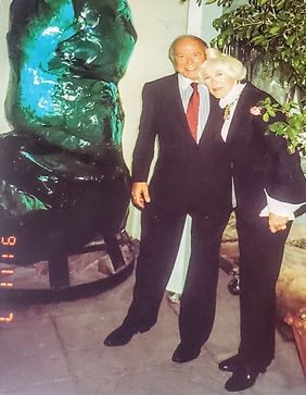 John Kluge and Pascal with the glass torso