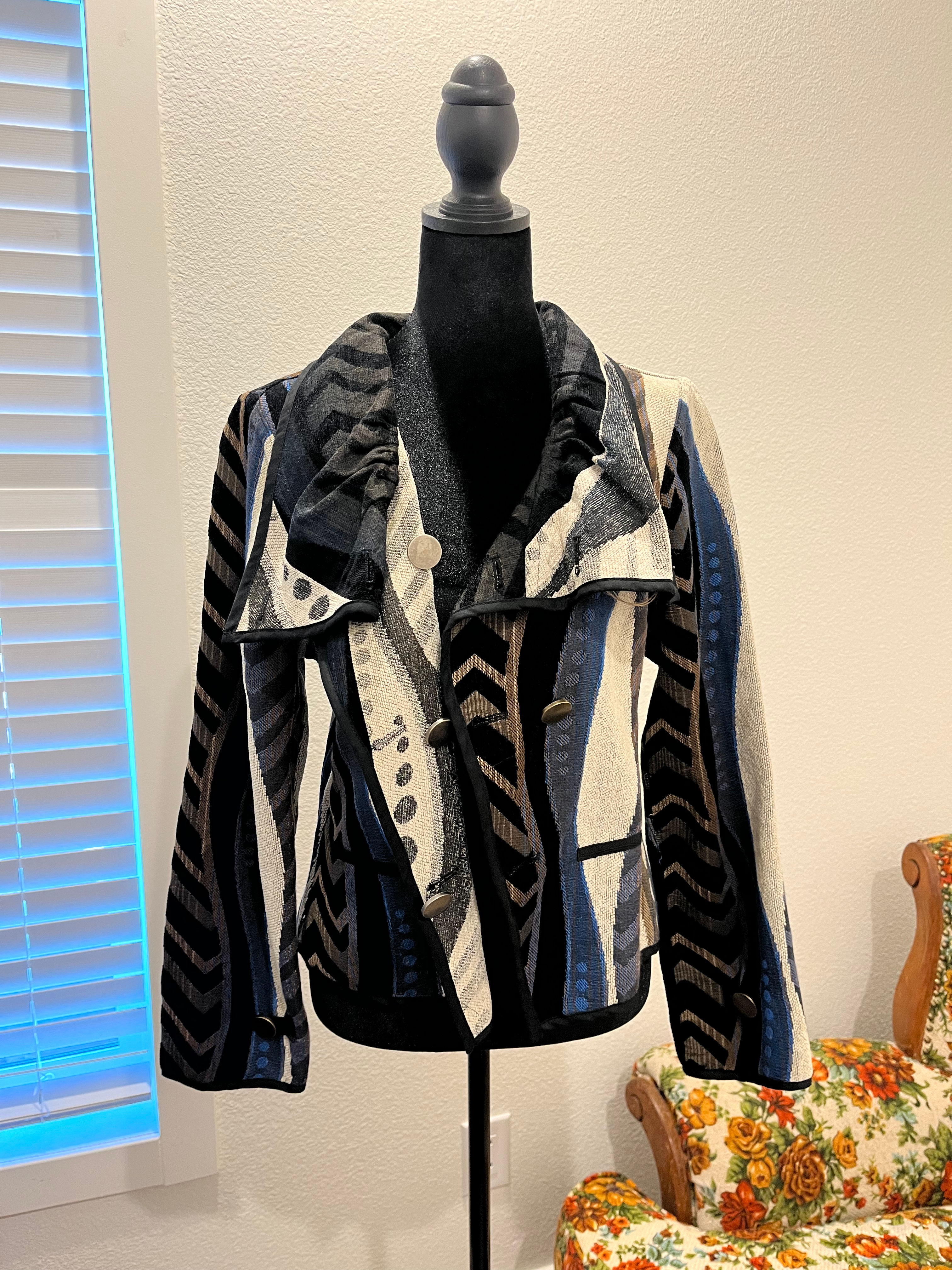 Funky reversible tapestry jacket ladies size small
