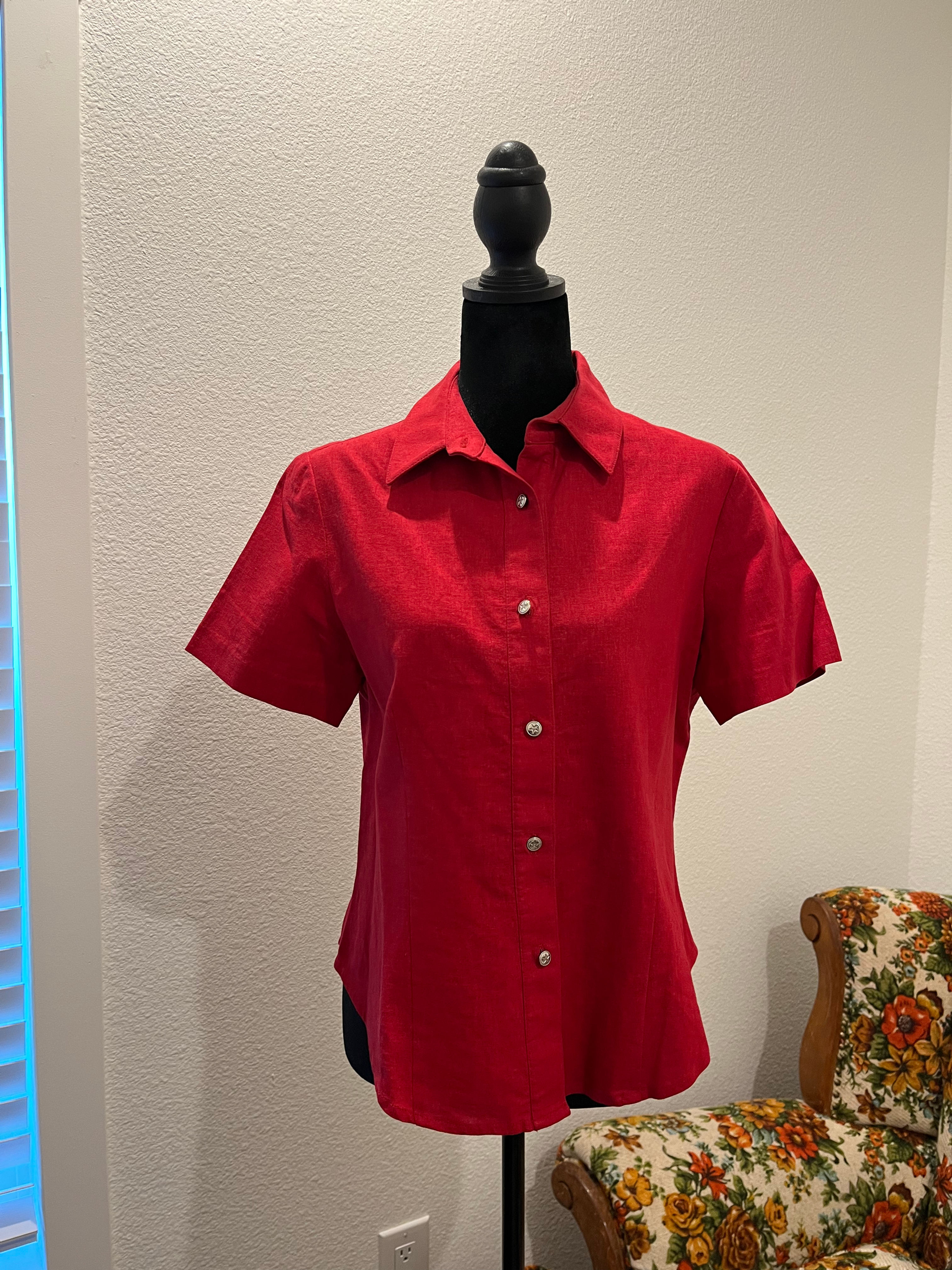 Ladies button down tee size medium