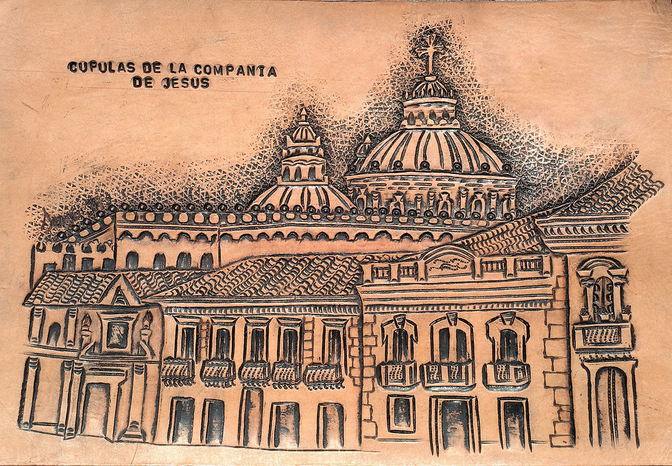 Miniatura: Cuadro formato A4 cincelada a mano en alto relieve en cuero 