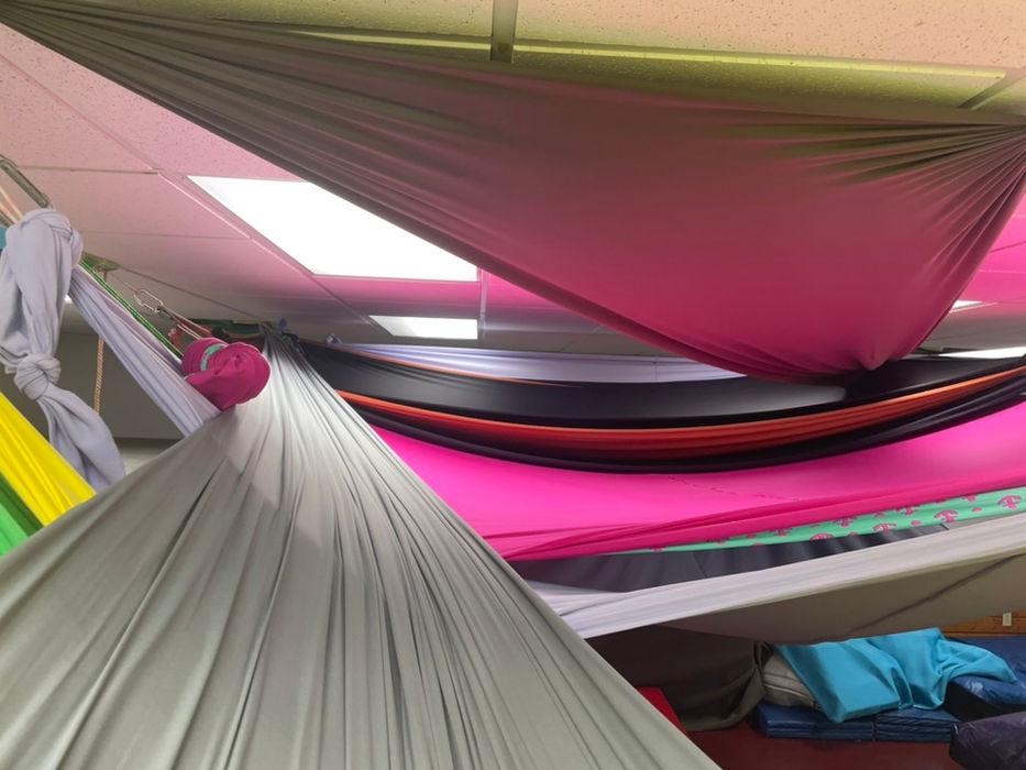 Suspended lycra in the wonderlab space