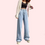Thumbnail: Women's Stylish High Waist Wide Leg Straight Jeans