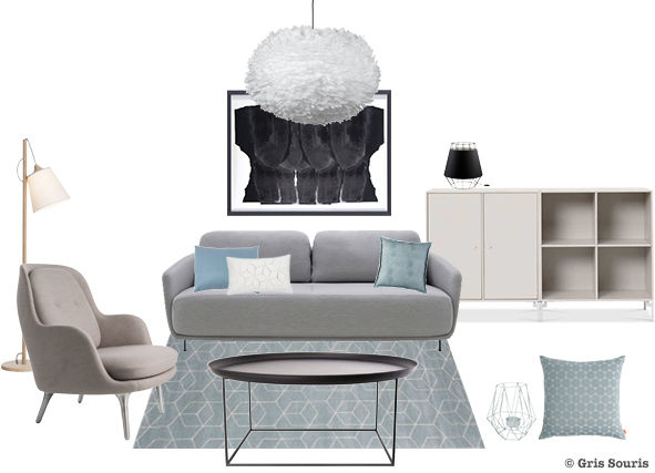 Planche tendance/moodboard d'un séjour