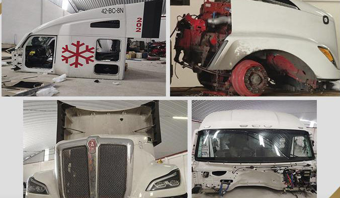 SSPH recupera tractocamión robado y asegura predio usado como almacén de autopartes.