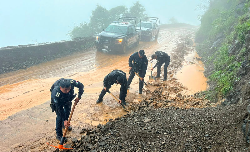 Policía Estatal mantiene apoyo y monitoreo ante afectaciones por lluvias en Hidalgo