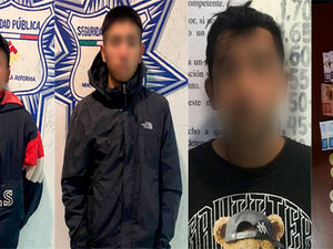 Detienen a tres personas por asaltar una tienda de conveniencia.