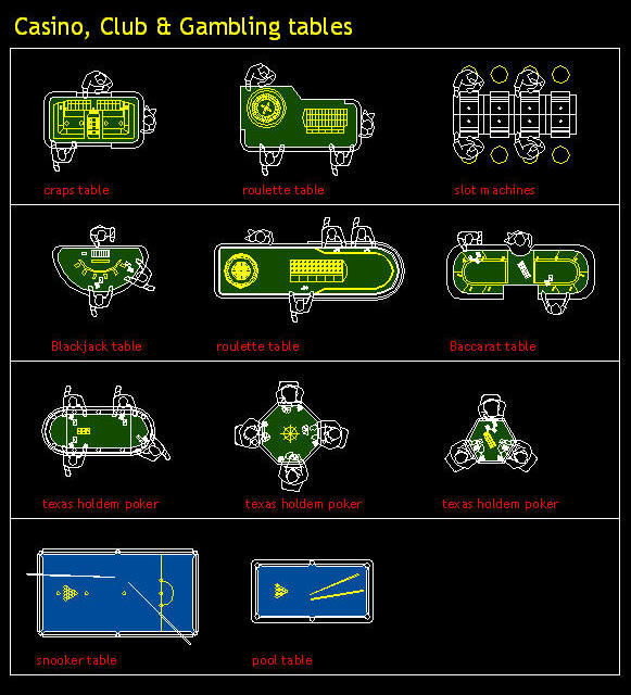 Poker Table Autocad Block