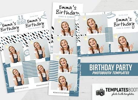 Fotobox Drucklayout Birthday Party