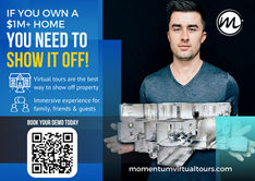 Postcard Flyer Graphic Design for Momentum 360 Vitual Tours by Enigma Digital Marketing