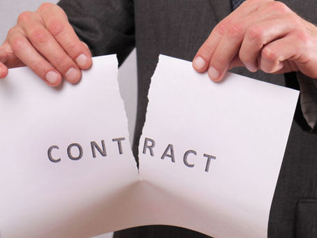 90 Day Trial. Hands tearing a contract in two.