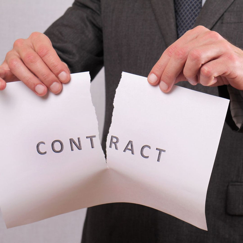 90 Day Trial. Hands tearing a contract in two.