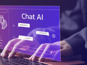 Employment Advocate.  Hands on a keyboard with a screen displaying AI chat.  