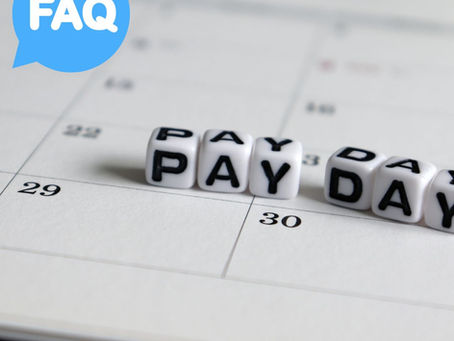 FAQ Annual Leave Auckland Wellington Christchurch Calendar with blocks spelling out pay day.