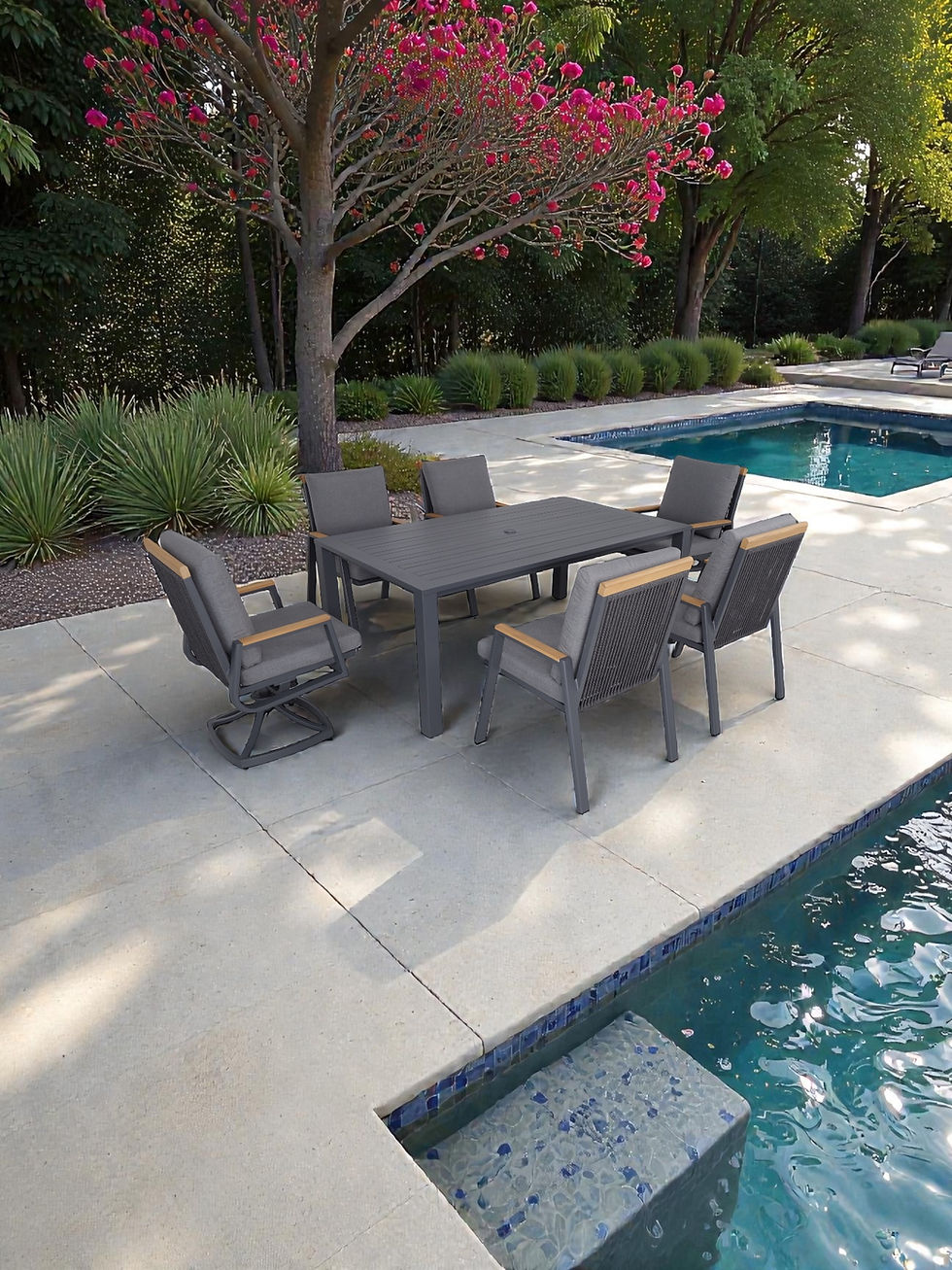 Thumbnail: Paris Rectangle Dining Table 75” X 43” Grey Frame