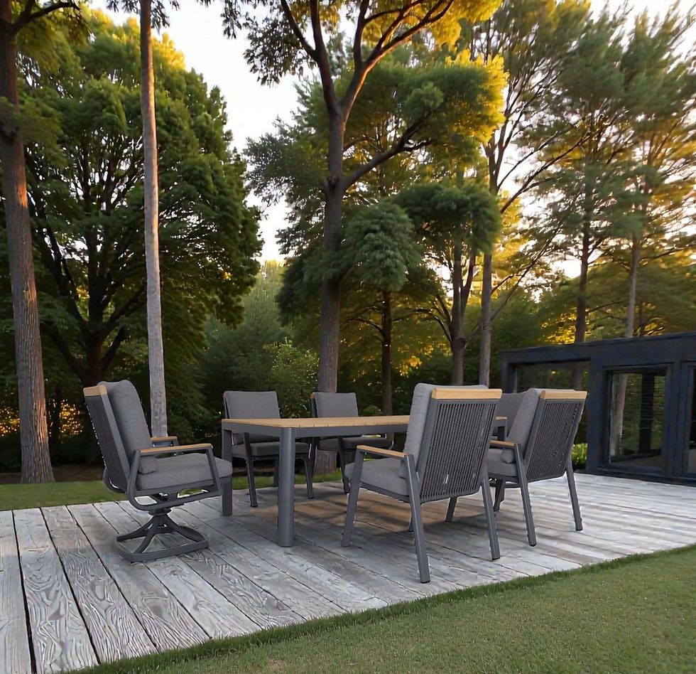 Thumbnail: Bermuda Teak Rectangle Dining Table 90” X 40” Grey Frame