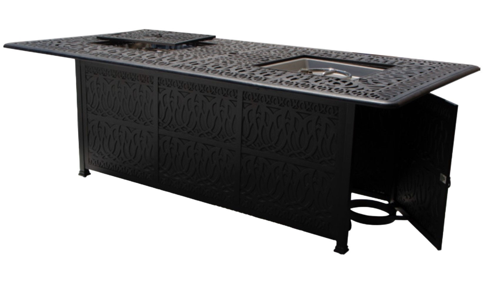 84" X 44" Monarch Series Rectangle Dining Table w/Twin Firepits