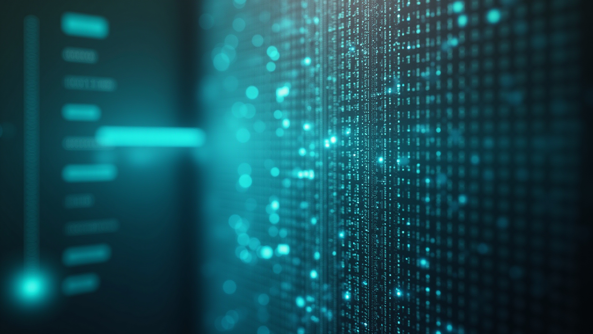 Digital data points with a progress meter