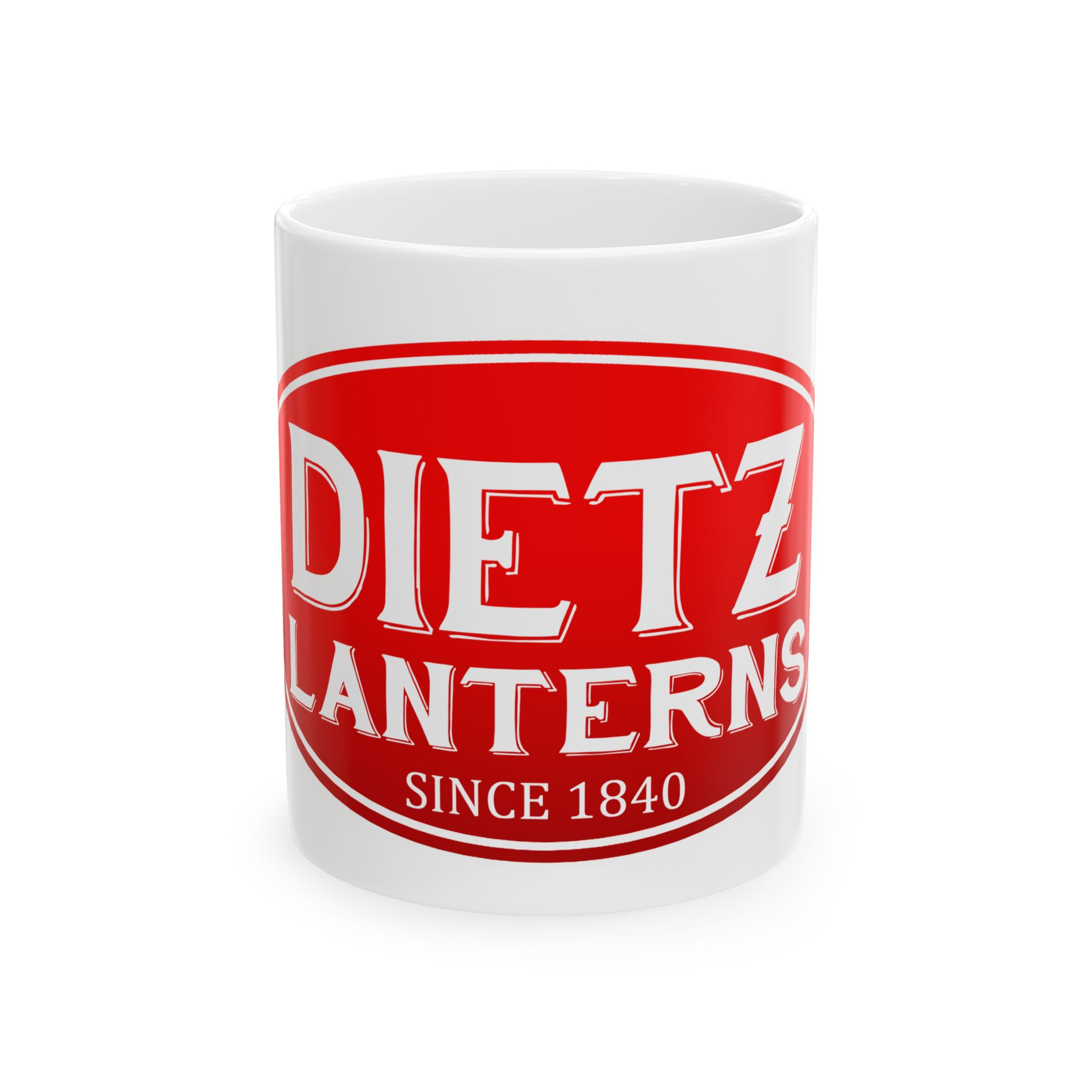 Dietz Lanterns Ceramic Mug – Vintage Red Logo Coffee Cup (11oz & 15oz)