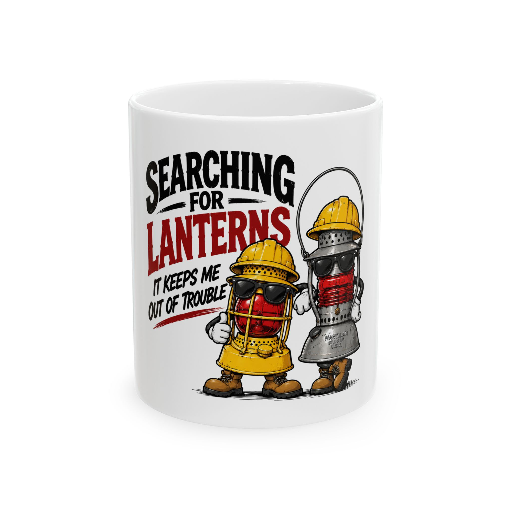 Searching for Lanterns It Keeps Me Out of Trouble" Coffee Cup
