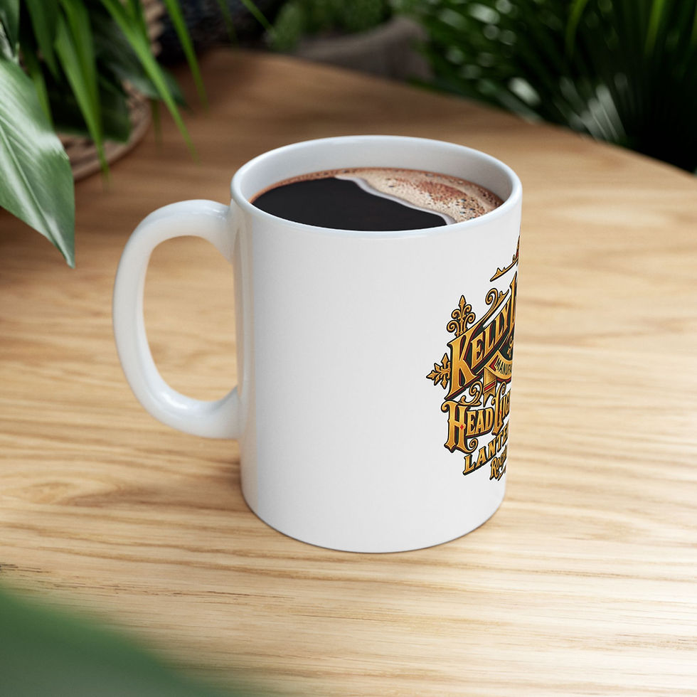 Thumbnail: Kelly Lamp Company Logo Ceramic Mug - Rochester NY Lanterns Design (11oz, 15oz)