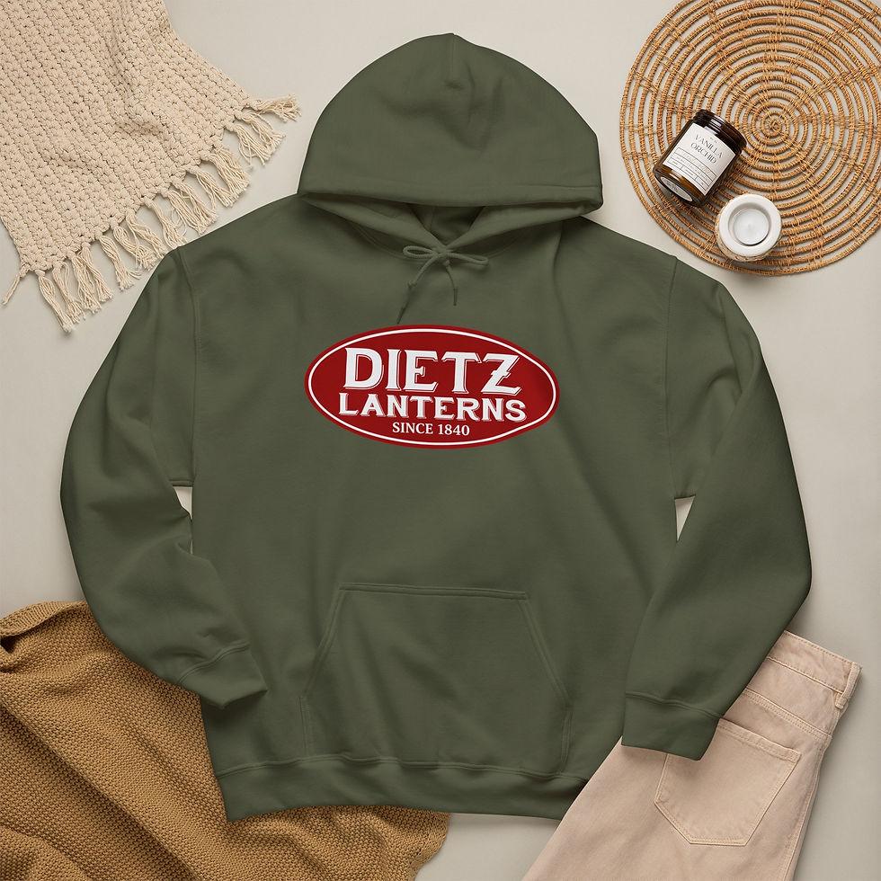 Thumbnail:  Dietz Lanterns Logo Hoodie — Vintage Red Oval Workwear Sweatshirt