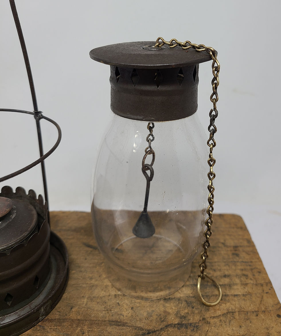 Thumbnail: Civil War era Outhouse ? Hand lantern with chain snuffer 