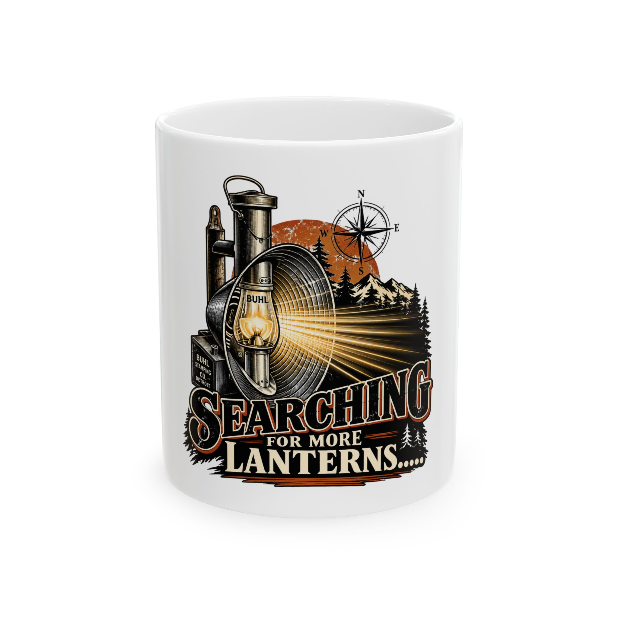 Searching For More Lanterns Mug – Vintage Buhl Lantern Camping Coffee Cup