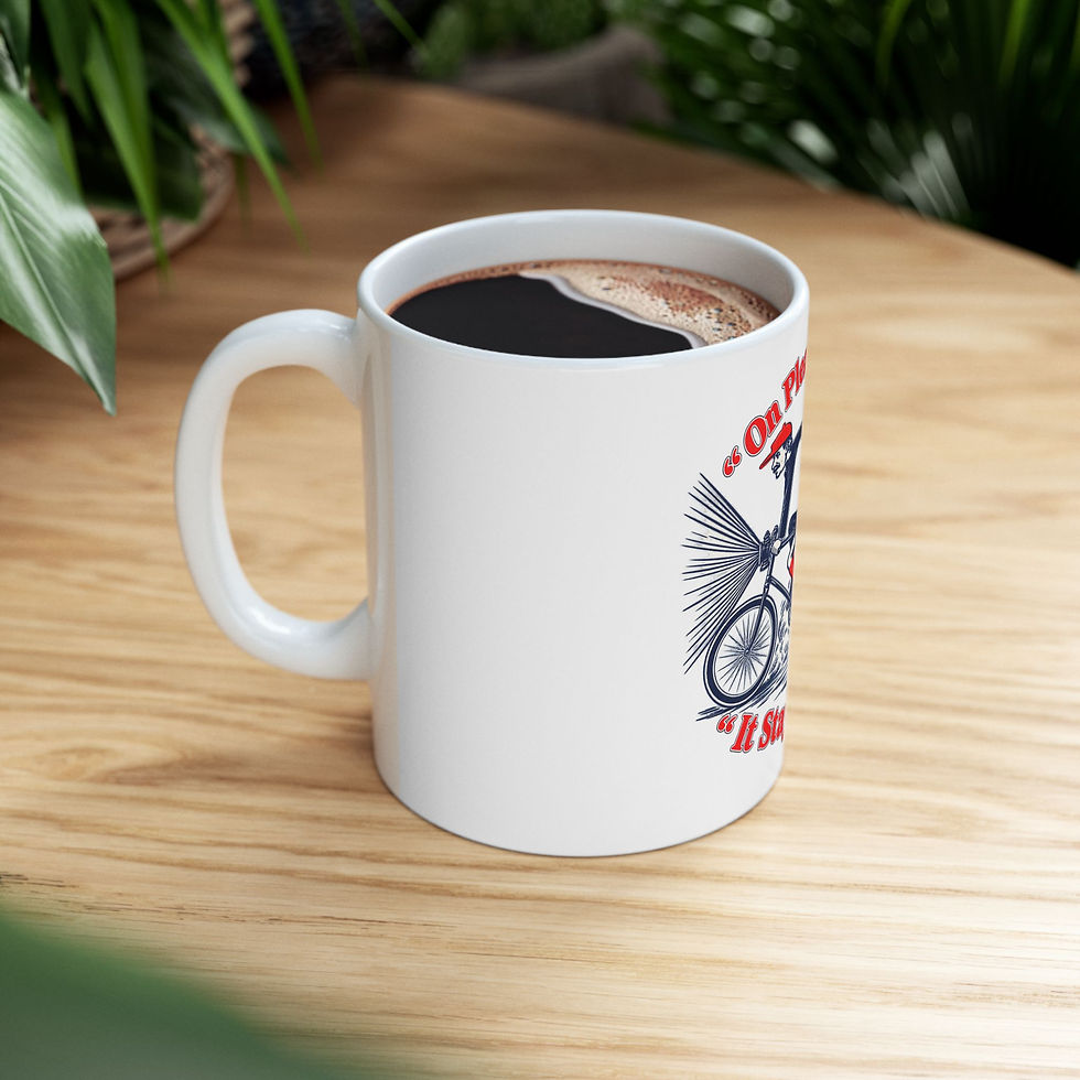 Thumbnail: Dietz Lamp Bicycle –  ‘On Pleasure Bent, It Stays Alight’ Coffee Cup (11oz/15oz)