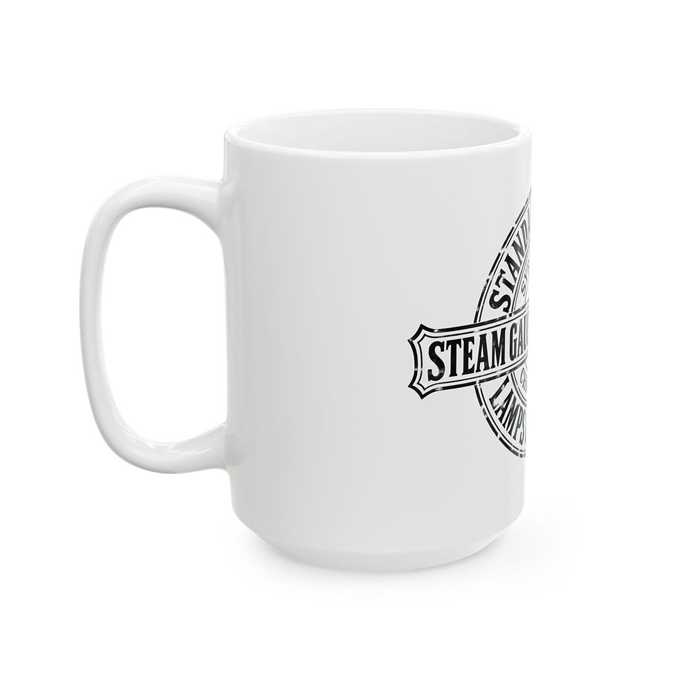 Thumbnail: Steam Gauge & Lantern Co. Ceramic Mug — Industrial Logo Coffee Cup (11oz/15oz)
