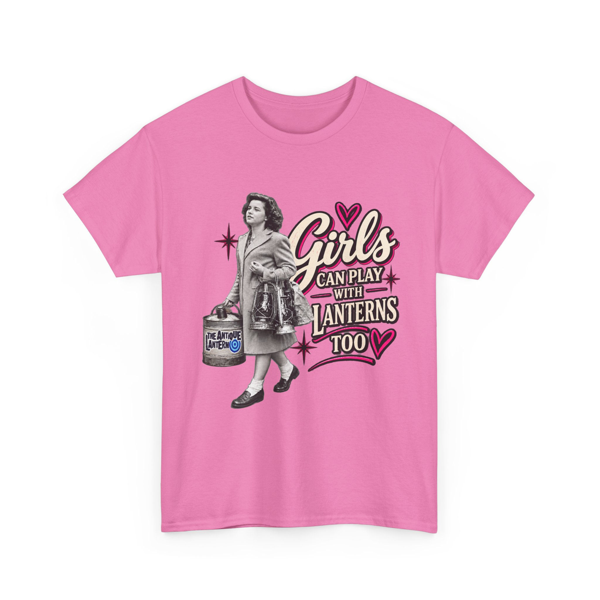 Girls Can Play With Lanterns Too Tee — Retro Feminist Vintage Lantern Shirt