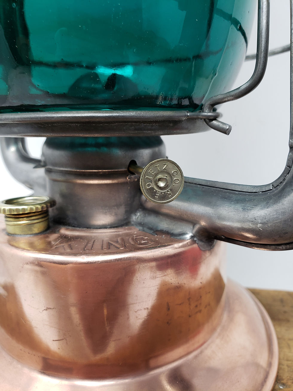 Thumbnail: Dietz Fire King tubular with Teal Fitzall globe 