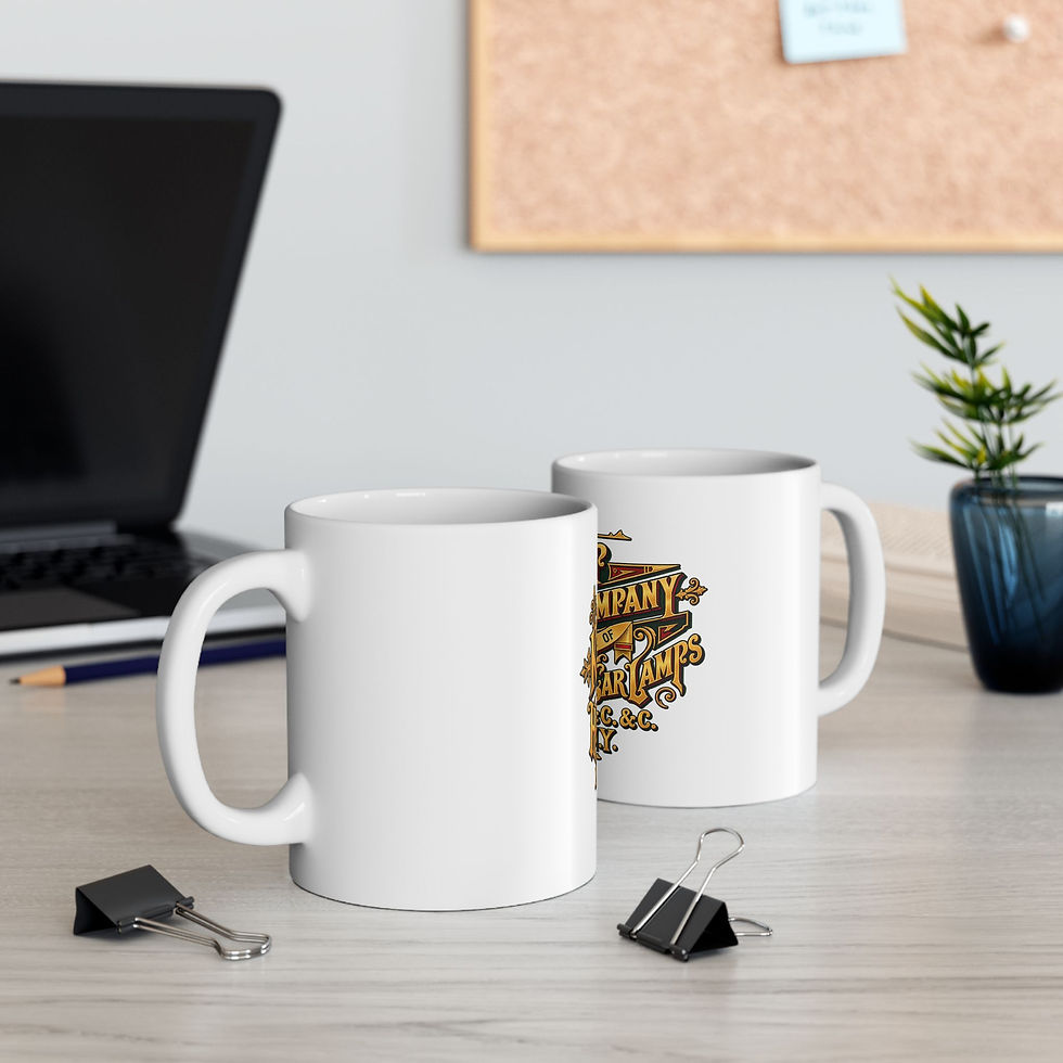 Thumbnail: Kelly Lamp Company Logo Ceramic Mug - Rochester NY Lanterns Design (11oz, 15oz)