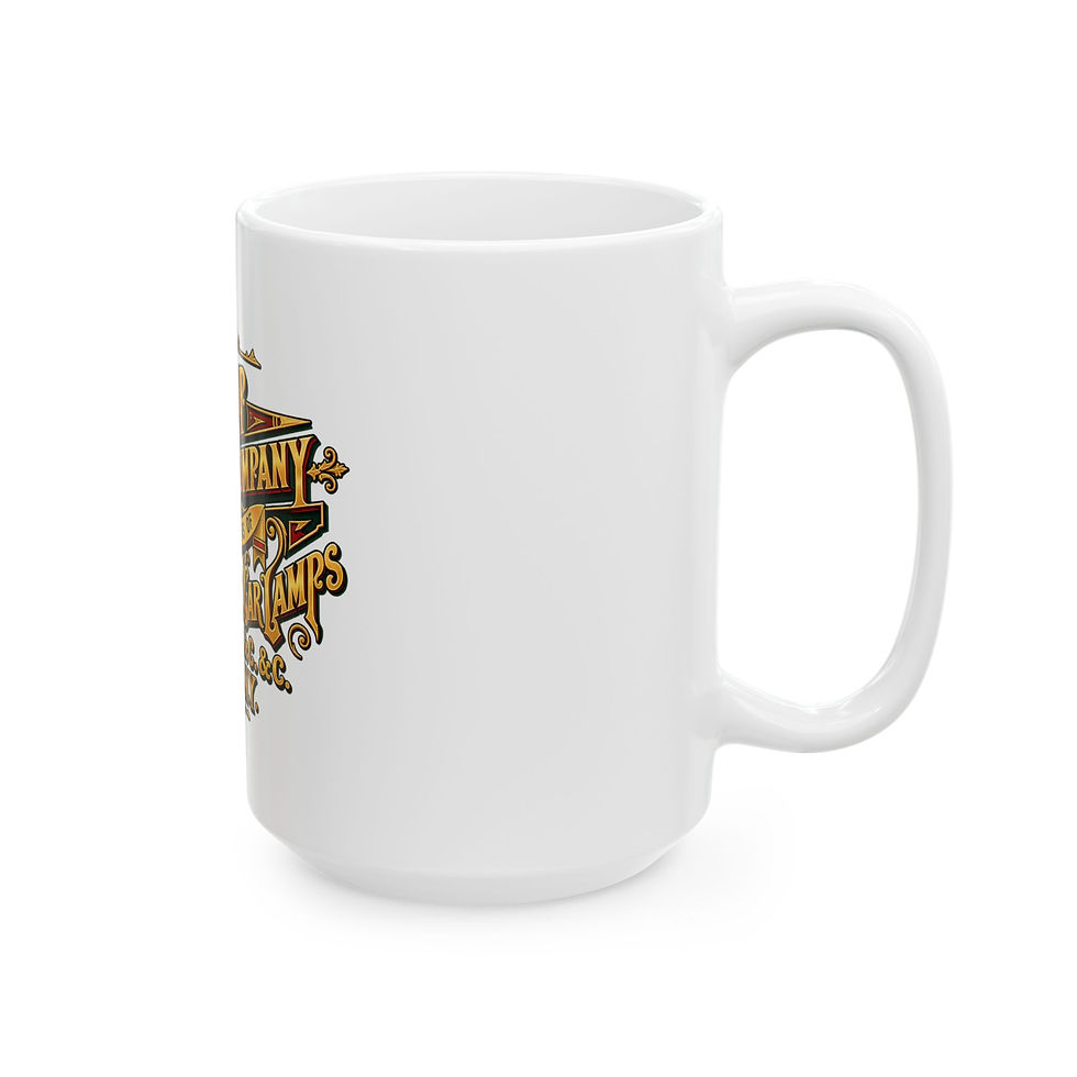 Thumbnail: Kelly Lamp Company Logo Ceramic Mug - Rochester NY Lanterns Design (11oz, 15oz)