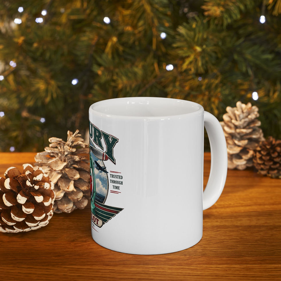 Thumbnail: Air Pilot Ceramic Mug — Embury Vintage Lantern Aviation Coffee Cup (11oz/15oz)